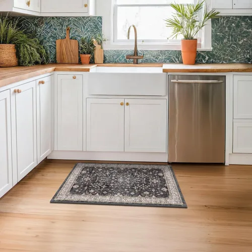 Vista 3 de Hazo Haus – Alfombra pequeña para entrada, cocina o baño, antideslizante con base de goma, resistente a las manchas y a la decoloración, diseño