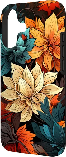 Vista 2 de Red and Orange Autumn Colors Fall Leaves Floral Pattern Case for iPhone 17