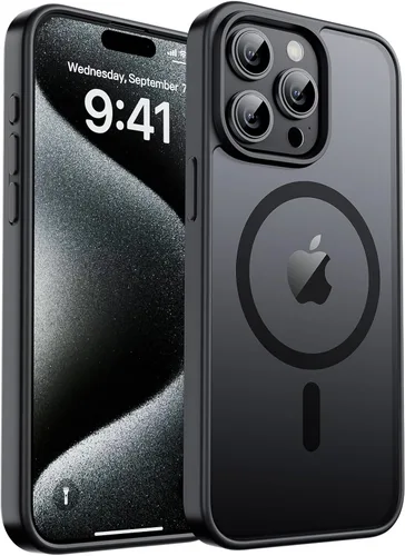 Vista 301 de zapica Funda magnética para iPhone Air, con protector de pantalla de vidrio templado, compatible con MagSafe, translúcida mate, a prueba de golpes