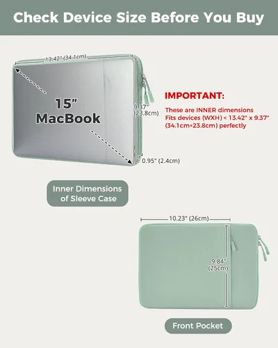 Vista 4 de ProCase Funda para laptop de 15 pulgadas para MacBook Air/Pro de 15 pulgadas M5/M4/M3/M2, Surface Laptop Ultra 15, funda delgada de viaje