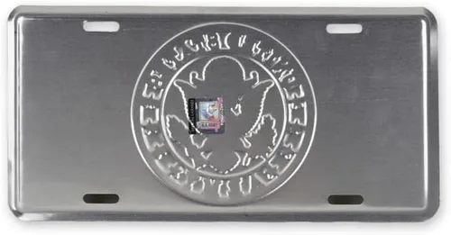 Vista 6 de Placa de matrícula con logotipo del Ejército de los Estados Unidos Tamaño estándar 6" x 12", Placa de matrícula de aluminio para coches, SUV