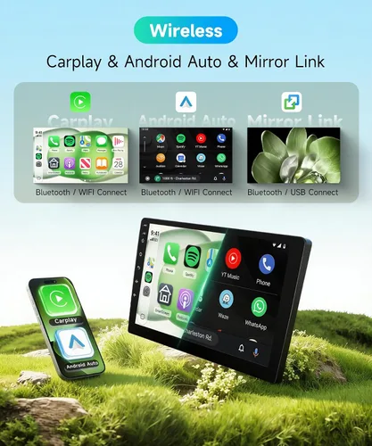 Vista 3 de Radio de coche de 8 núcleos 6G+128G para Toyota RAV4 2007-2011, estéreo de coche Rimoody Android con Carplay inalámbrico, Android Auto, Mirror Link