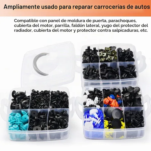 Vista 6 de Clips de retención de automóvil, 1105 piezas, clips de retención de empuje de plástico para panel de puerta de automóvil, kit de clips de 28