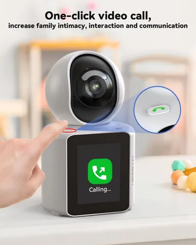 Vista 3 de TMEZON Cámara de Video para Mascotas Perros Interior Cámara de Seguridad Inalámbrica Bidireccional Monitor 1080P con Aplicación de Teléfono