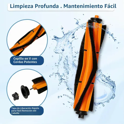 Vista 3 de SmartClean V4 7997 Accesorios para Ionvac SmartClean V4 Kit de piezas de repuesto para aspiradora robot de vaciado, 2 cepillos principales