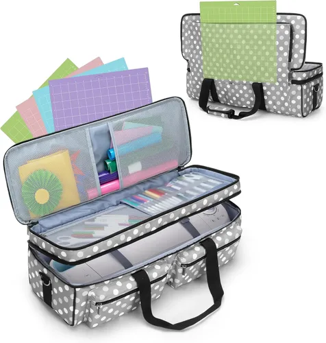 Vista 9 de LUXJA Bolsa de doble capa para Cricut Explore Air (Air2) y Maker, verde Verde Oscuro