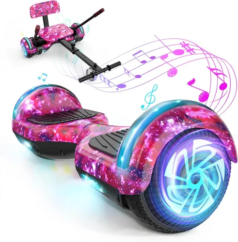 Vista 16 de SISIGAD Patinetes para niños de 7 a 12 años, con altavoz Bluetooth integrado y ruedas de luces coloridas de 6.5 pulgadas, scooter de equilibrio