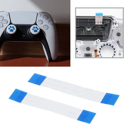 Vista 4 de 4 cables de cinta flexible compatibles con consola Sony PS5 de 16 pines Gamepad Touchpad L1 L2 R1 R2 Flex Cable de repuesto para videojuegos