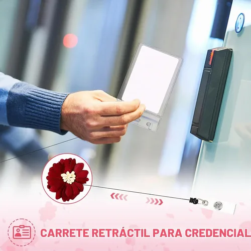 Vista 5 de Boao 10 soportes retráctiles para tarjetas de identificación con clip de cocodrilo con clip de cocodrilo para tarjetas
