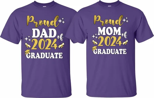 Vista 9 de Grad Shirts, Senior Class of 2025, Graduation Class of 2025 Gold Family Proud MOM DAD Graduate Tees Custom T-Shirt.