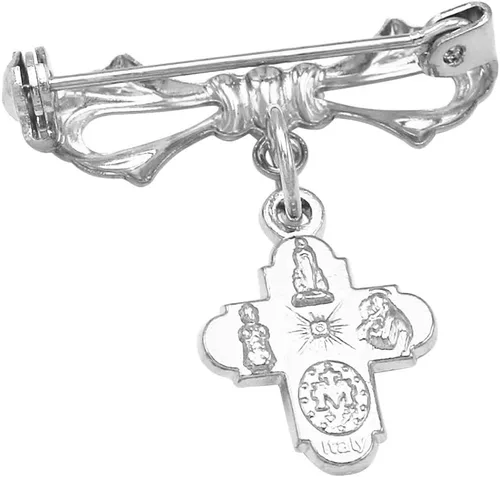 Vista 2 de Rosemarie Collections Broche para mujer religioso de cuatro vías, con diseño de cruz