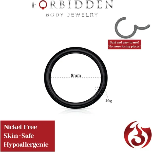 Vista 54 de Forbidden Body Jewelry - Piercing para la nariz de acero quirúrgico 316L con bisagra, 14G, 16G, 18G, diámetro de 15/64, 5/16, 25/64, 15/32 pulgadas