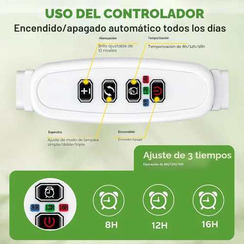 Vista 5 de Luces de crecimiento de espectro completo para plantas de interior de 15 a 62 pulgadas de altura ajustable de aleación de aluminio lámparas