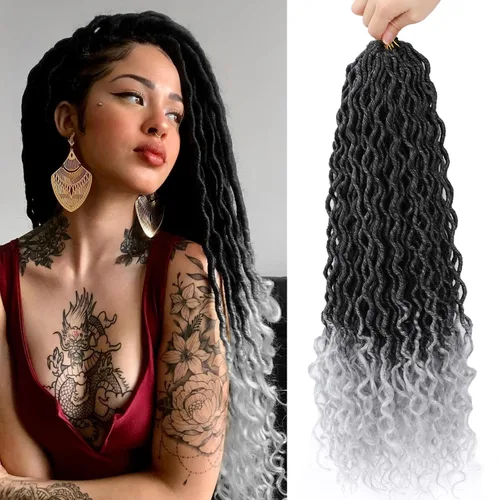 Vista 74 de Cabello Corto de Locs Falsos para Crochet Pre-Enrollado 12 Pulgadas 6 Paquetes Cabello de Locs de Diosa para Crochet Locs Falsos Suaves con Puntas