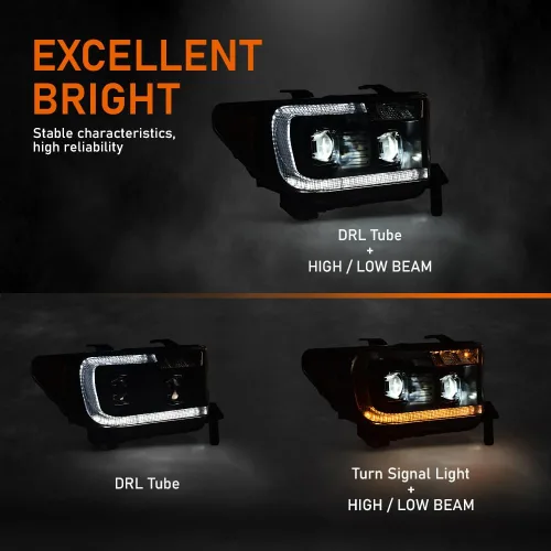 Vista 4 de CROSSDESIGN Conjunto de faros LED, carcasa negra con lente transparente