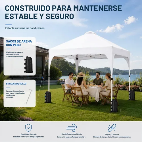 Vista 8 de Yaheetech Tienda de campaña desplegable de 10 x 10 para eventos al aire Blanco