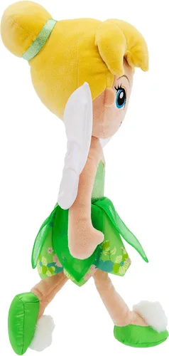 Vista 2 de Disney Store Muñeca de peluche oficial de Tinker Bell Princess, muñecas de princesa de Disney con características bordadas, Peter Pan, muñecas
