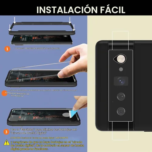 Vista 6 de AACL Paquete de 2 pantallas y lentes de vidrio templado para Google Pixel 6 Pro