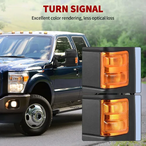 Vista 4 de YITAMOTOR Espejos de remolque compatibles para Ford F250, F350, F450, F550 2008-2016, espejos de remolque con calefacción eléctrica y luz de giro