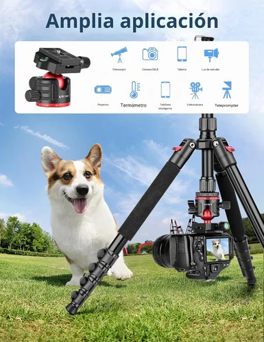 Vista 3 de Trípode profesional de 78 pulgadas para cámara Victiv, trípode monópode de aluminio para cámara DSLR, telescopio terrestre, telescopio, binoculares