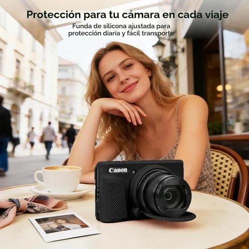 Vista 2 de Funda para cámara Canon PowerShot SX740 HS, SX730 HS (negro)