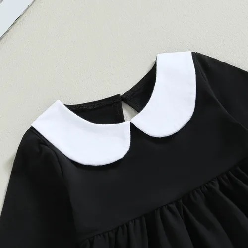 Vista 3 de Vestido de manga larga con cuello de muñeca para bebé niña, vestido de disfraz de Halloween, ropa de otoño e invierno