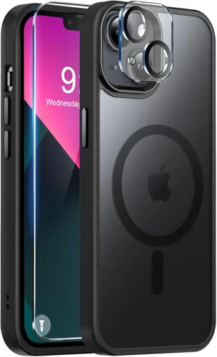 Vista 27 de BossKiss Funda compatible con iPhone 15 Pro, compatible con MagSafe, pantalla y protector de cámara, magnética, translúcida, mate, para mujeres