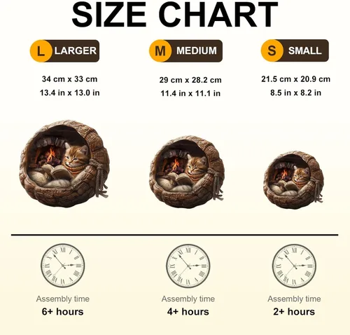 Vista 8 de Rompecabezas de madera para adultos, rompecabezas de madera de gato acogedor de otoño, rompecabezas planos con efecto visual 3D, rompecabezas únicos