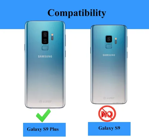 Vista 2 de Funda para Samsung Galaxy S9 Plus (no compatible con el S9 estándar) con protectores de pantalla HD, soporte de anillo de metal de grado militar