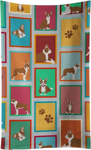 Vista 45 de Caroline's Treasures MLM1160KTWL - Lots of Red Siberian Husky - Toalla de cocina para invitados, toalla de baño decorativa para cara, té, paño