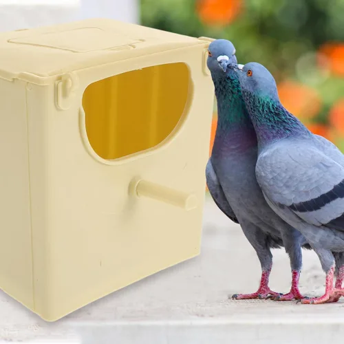 Vista 4 de Happyyami 3 unids de plástico aves anidación casa pájaro pinzón nido caja de cría montado al aire libre periquito nido caja de plástico colgante