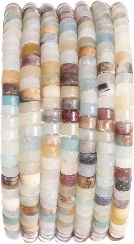 Vista 15 de Abalorios Espaciadores de Jade Natural Africano 4x2mm 38cm/str Redondos Planos Semipreciosos para Hacer Pulseras y Collares Jade africano