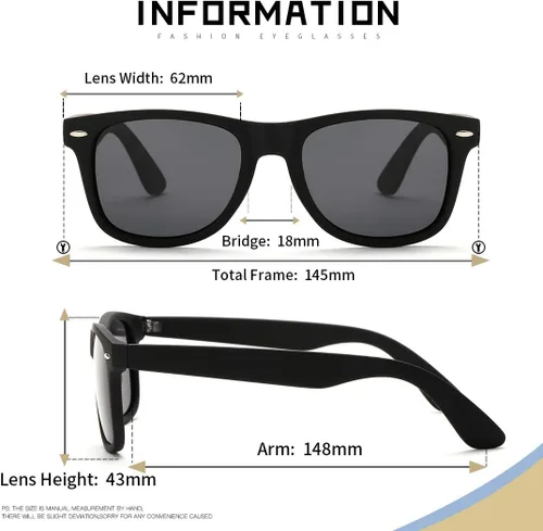 Vista 5 de AEVOGUE Polarized Sunglasses For Women And Men Semi Rimless Frame Retro Sun Glasses AE0369