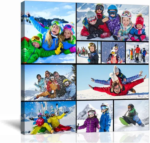 Vista 11 de Personaliza tus fotos sobre lienzo, impresiones artísticas personalizadas para pared, fotos familiares, de boda, bebé, mascota, collage de múltiples