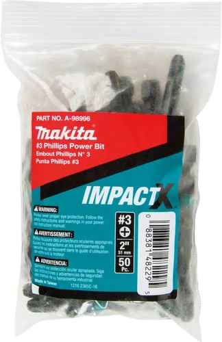 Vista 9 de Makita A-96643 Impactx 1 Phillips 2″ Power Bit, 2 Pack