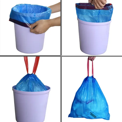 Vista 5 de Bolsa de basura pequeña de 5 galones, bolsa de basura con cordón azul, 110