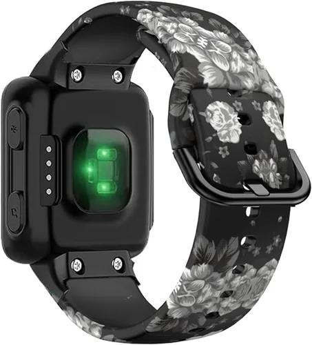 Vista 11 de Correa de reloj compatible con Garmin Forerunner 35, correa de repuesto de silicona con patrón de moda para hombre y mujer