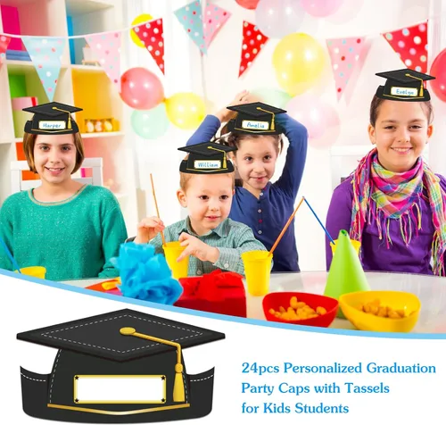 Vista 5 de D4DREAM 24pcs Paper Crowns Craft Kits Adjustable Paper Caps Hats for Kids Students Kindergarten Preschool Party Supplies