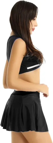 Vista 3 de iiniim Conjunto de uniforme de animación para mujer con estampado de papi para animadoras, juego de rol, cosplay