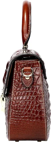 Vista 4 de PIJUSHI Bolsos cruzados de cuero genuino para mujer, bolso de cocodrilo de diseñador pequeño con asa superior