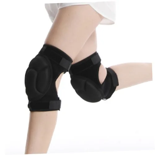 Vista 4 de NOLITOY Rodilleras multiusos, material de esponja, apto para jardinería, baile, deportes, hombres y mujeres, negro, grande