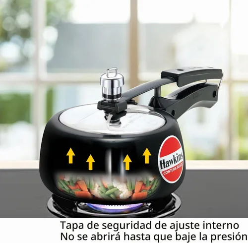 Vista 5 de [Usado] Hawkins Olla a presión Contura Black 1,5 litros
