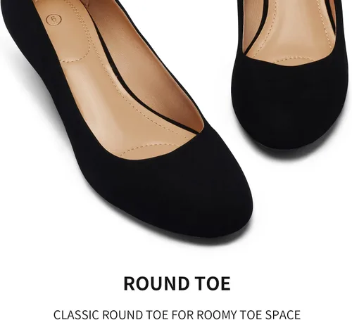Vista 4 de mysoft Women's Wedge Pumps Closed Toe Low Heel Dress Shoes