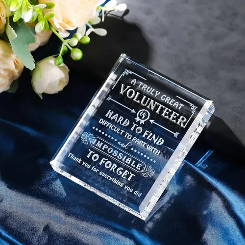 Vista 4 de Movdyka Regalos de agradecimiento voluntarios para mujeres y hombres, recuerdo de cristal personalizado, regalos de agradecimiento para decoración