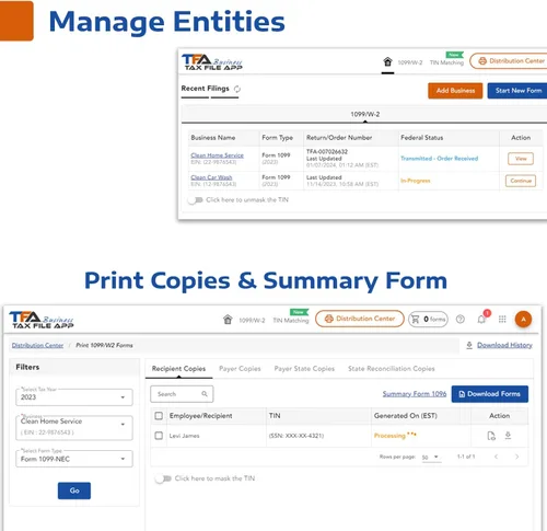 Vista 6 de (2025) TFA Software for Tax Form Filing, Print, Mail, and efile W2 and 1099 Forms for Windows and Mac