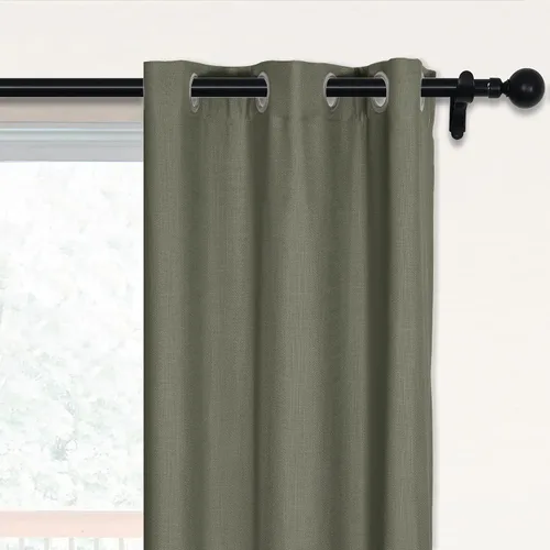 Vista 17 de Fcosie 38 pulgadas de ancho x 45 pulgadas de largo, cortinas de lino 100% opacas con revestimiento blanco, cortinas con aislamiento térmico, paneles
