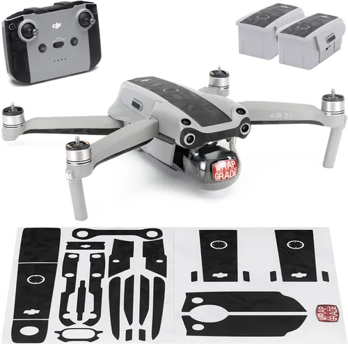 Vista 14 de WRAPGRADE Funda compatible con DJI Air 2S Color de acento B (Airforce Silver)