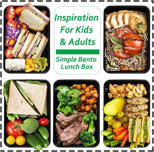 Vista 8 de Paquete de 50 recipientes de preparación de comidas, recipientes de alimentos reutilizables para microondas de 26 onzas con tapas para preparación