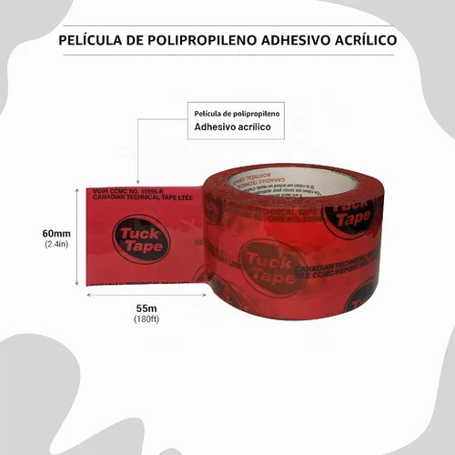 Vista 2 de Tuck Tape Cinta de revestimiento para construcción, cinta de resina epoxi, 6,1 cm x 54,9 m (Rojo)