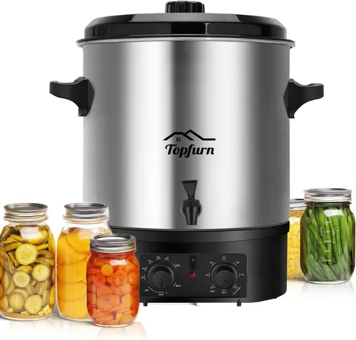 Vista 9 de Enlatador Eléctrico de Baño de Agua 14.5QT, Olla Eléctrica de 1500W para Enlatado Casero, Conservas en Frascos, Cocina Lenta y Más - Enlatador